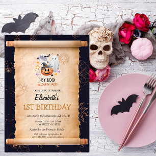 Invitation Citrouille Fantôme Halloween Anniversaire Mystique