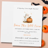Invitation Citrouille fantôme mignon Halloween