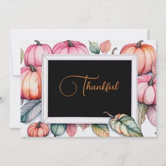 Invitation Citrouille Festif Frame Thanksgiving Dîner (Dos)