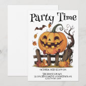 Invitation Citrouille Festive d'Halloween (Devant / Derrière)