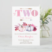 Invitation Citrouille fête du 2e anniversaire pour l'automne  (Debout devant)