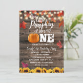 Invitation Citrouille & Feuilles d'automne tournesol 1er anni (Debout devant)