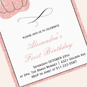 Invitation Citrouille fille rose or Halloween 1er anniversair