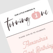 Invitation Citrouille fille rose Parties scintillant Hallowee