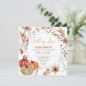 Invitation Citrouille Fleur sauvage Chute d'amour Baby shower (Debout devant)