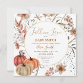 Invitation Citrouille Fleur sauvage Chute d'amour Baby shower (Devant)