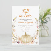 Invitation Citrouille fleur sauvage Chute En Amour Couples Do (Debout devant)