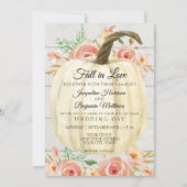 Invitation Citrouille Fleurale Rustique Pêche Corail Blanc Sh (Devant)