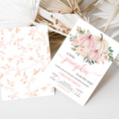 Invitation Citrouille Fleurie Rose d'Automne