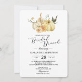 Invitation Citrouille & Fleurs Aquarelle Tendance d'Automne (Devant)