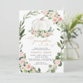 Invitation Citrouille Floral Automne Baby shower Automne Invi (Debout devant)