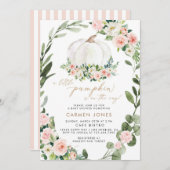 Invitation Citrouille Floral Automne Baby shower Automne Invi (Devant / Derrière)