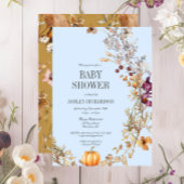 Invitation Citrouille Floral Automne Boho Baby shower Invitat