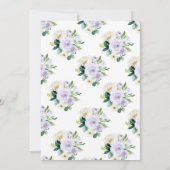 Invitation Citrouille Floral Baby shower automne violet Roses (Dos)