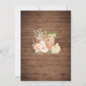 Invitation Citrouille Floral Baby shower de couronnes en bois (Dos)