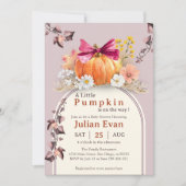 Invitation citrouille Floral Bow Baby shower (Devant)