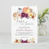 Invitation Citrouille floral chute dans l'amour Fête des mari (Debout devant)