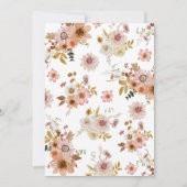 Invitation Citrouille Floral chute en amour avec Baby shower (Dos)