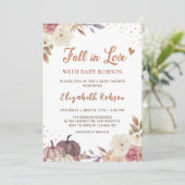 Invitation Citrouille floral chute en amour Baby shower Invit (Debout devant)