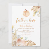 Invitation Citrouille Floral Chute En Amour Fête des mariées  (Devant)