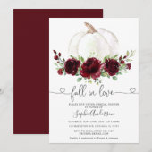 Invitation Citrouille floral de Bourgogne chute dans la Fête  (Devant / Derrière)