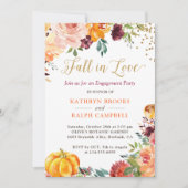 Invitation Citrouille Floral Gold Engagement Party (Devant)