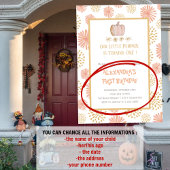 Invitation Citrouille Floral Rose or Halloween 1er anniversai