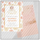 Invitation Citrouille Floral Rose or Halloween 1er anniversai