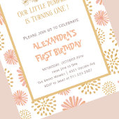 Invitation Citrouille Floral Rose or Halloween 1er anniversai