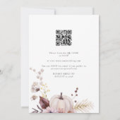 Invitation Citrouille floral tout en 1 Budget QR Code Mariage (Dos)