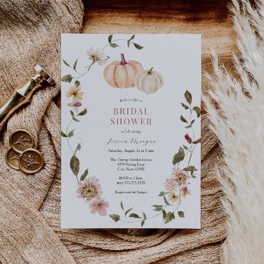 Invitation citrouille Floral Wreath