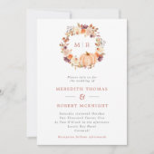 Invitation Citrouille Floral Wreath Mariage (Devant)