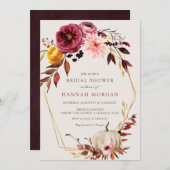 Invitation Citrouille Florale à la douche nuptiale (Devant / Derrière)