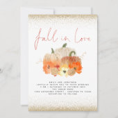 Invitation Citrouille Florals Parties scintillant or chute en (Devant)