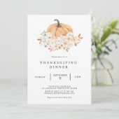 Invitation citrouille Flower Thanksgiving Diner (Debout devant)