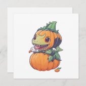 Invitation citrouille fou essayant de manger éffrayant fou ci (Devant / Derrière)