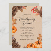 Invitation citrouille Friendsgiving (Devant / Derrière)