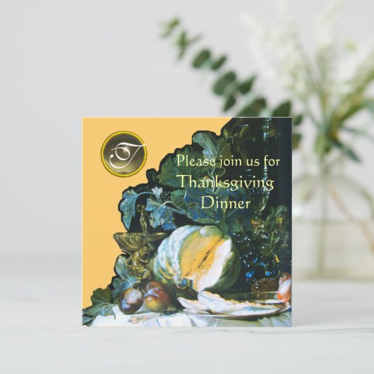 Invitation CITROUILLE, FRUITS ET GLASSWARE Dîner d'action de  (Debout devant)