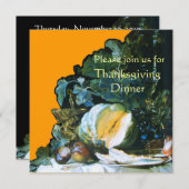 Invitation CITROUILLE, FRUITS ET GLASSWARE Dîner d'action de (Devant / Derrière)