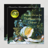 Invitation CITROUILLE, FRUITS ET VERRERIE Dîner de Thanksgivi (Devant / Derrière)