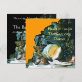 Invitation CITROUILLE, FRUITS ET VERRERIE Dîner de Thanksgivi (Devant / Derrière)