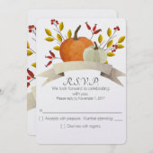 Invitation Citrouille Fun/Thanksgiving Mariage/RSVP (Devant / Derrière)