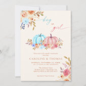 Invitation Citrouille Genre Révéler bleu rose (Devant)