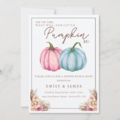 Invitation Citrouille Genre Révéler Garçon ou fille Il ou ell (Devant)