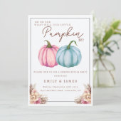 Invitation Citrouille Genre Révéler Garçon ou fille Il ou ell (Debout devant)