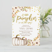 Invitation citrouille Gold (Debout devant)