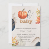 Invitation Citrouille Gold Fall Oh Baby Baby shower (Devant)