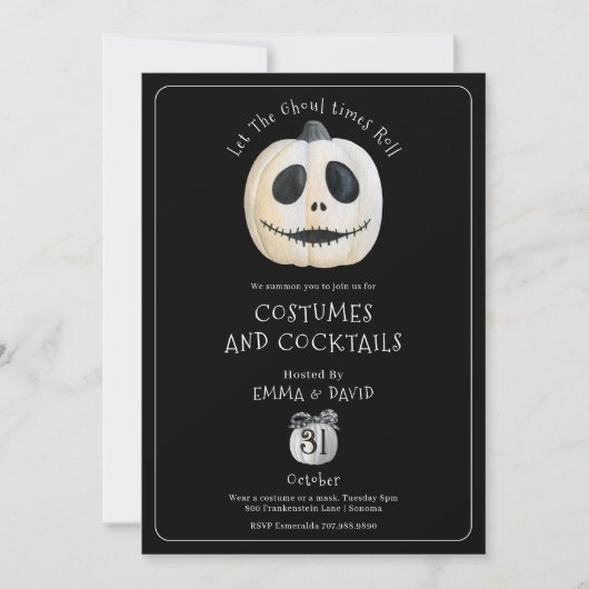 Invitation Citrouille gothique de la fête d'Halloween pour ad (Devant)