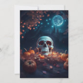 Invitation citrouille gothique et halloween éffrayant du crân (Devant)