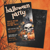 Invitation Citrouille Halloween crâne